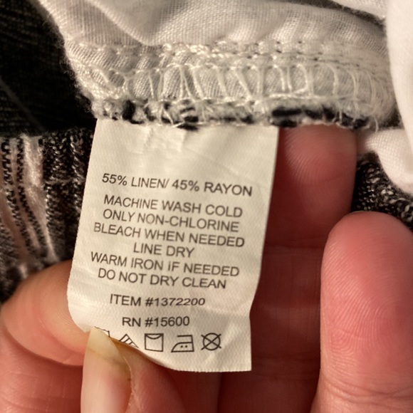 Briggs Linen Blend Wide Leg Pants in Grey & White Stripe Size XL - Picture 6 of 7